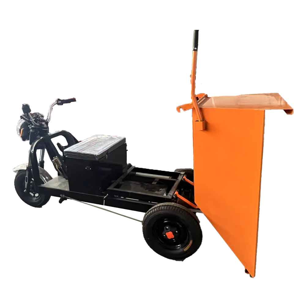 Electric tricycle with double tipping bucket