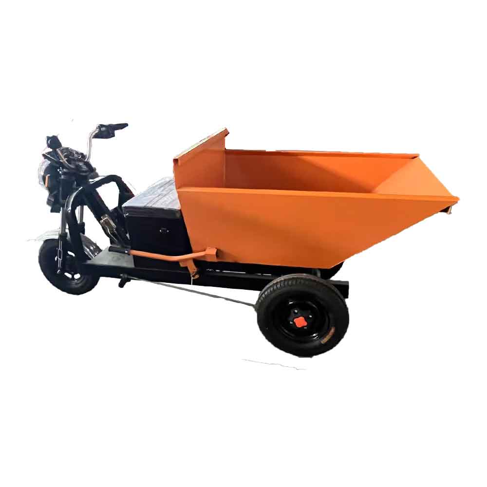 Electric tricycle with double tipping bucket