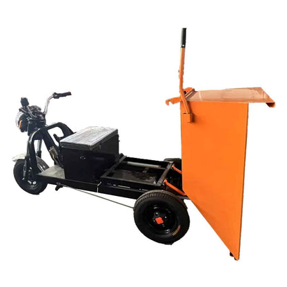 Electric tricycle with double tipping bucket