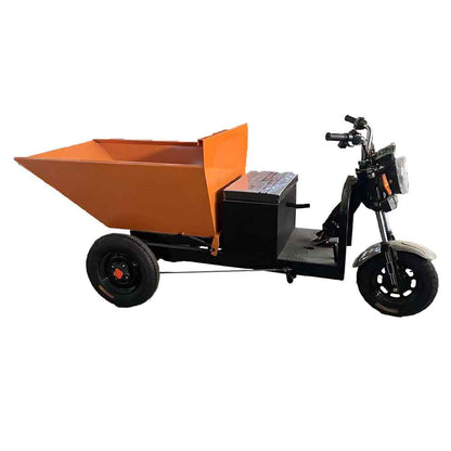 Electric tricycle with double tipping bucket