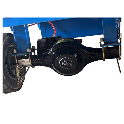 Electric Transport vehicle pulling glass car at construction site