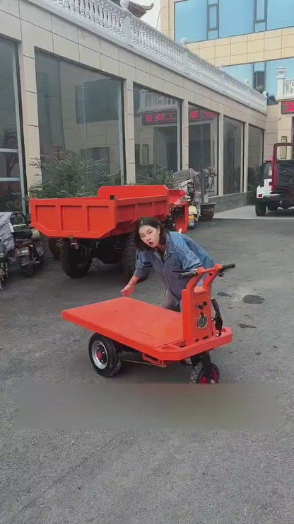 Push the small plate by electric Engineering vehicle